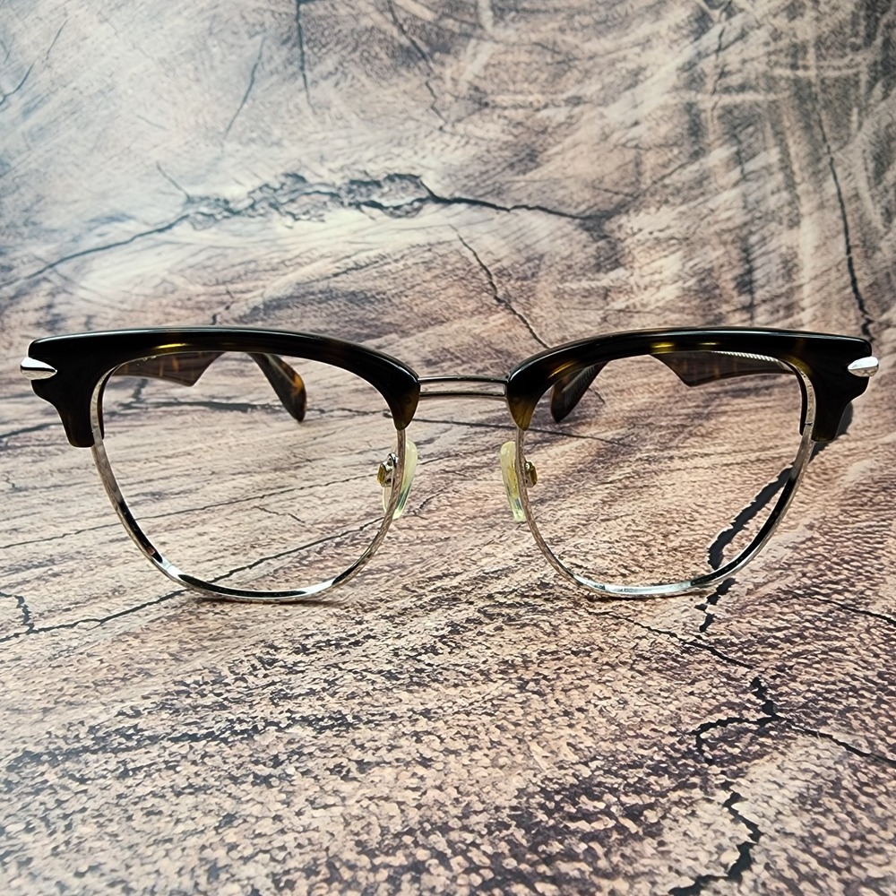 Rag & Bone RNB5007/S Tortoise Silver Browline Eyeglasses 52-20-150 FRAMES ONLY